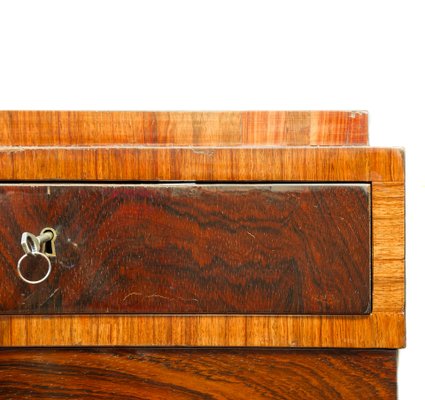 Art Deco Polish Rosewood Veneer Desk, 1930s-FSD-565534