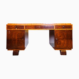 Art Deco Polish Rosewood Veneer Desk, 1930s-FSD-565534