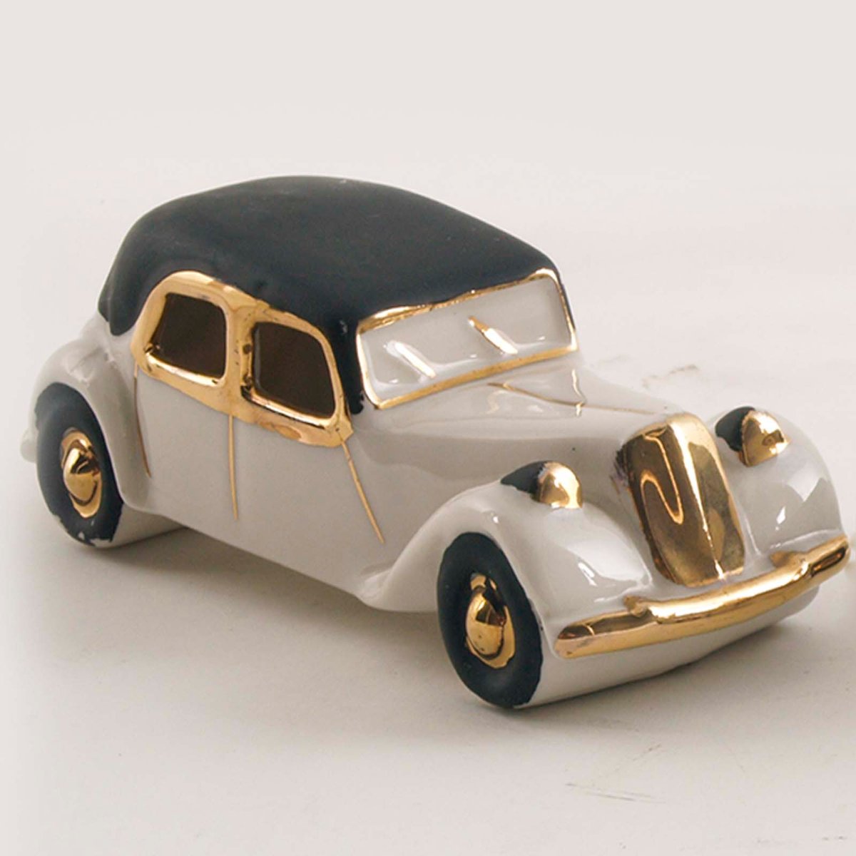 Art Deco Porcelain Model Fiat Cars, 1930s, Set of 2