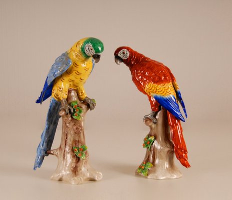 Art Deco Porcelain Parrots, Set of 2-GOE-1034479