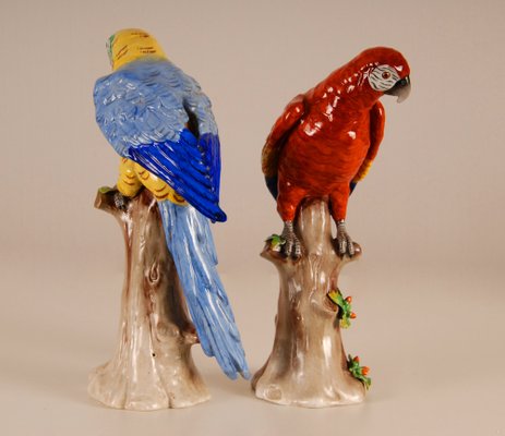 Art Deco Porcelain Parrots, Set of 2-GOE-1034479