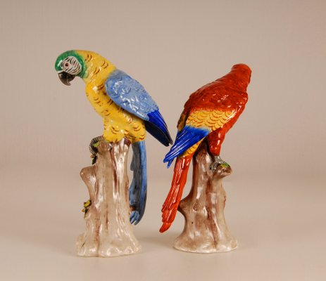 Art Deco Porcelain Parrots, Set of 2-GOE-1034479