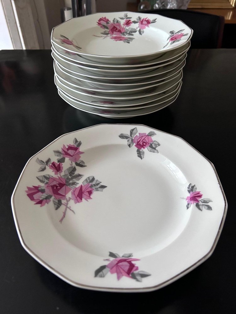 Art Deco Porcelain Service from Mc & Cie, 1930s, Set of 30