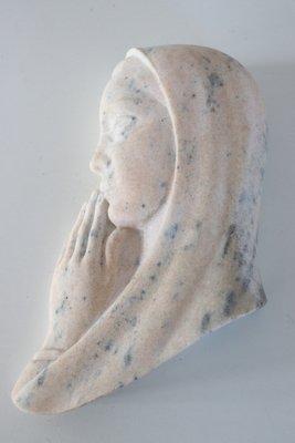 Art Deco Portugese Sculpture in Pink Marble, 1920s-DCO-1192348