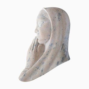 Art Deco Portugese Sculpture in Pink Marble, 1920s-DCO-1192348