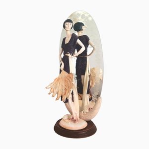 Art Deco Portuguese Sculpture of Woman with Mirror, 1920s-SCS-1339250