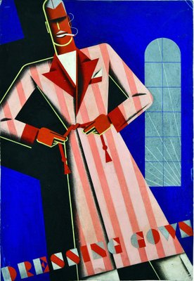 Art Deco Poster of Man in Dressing Gown by Theodor Kindel, 1920s-KTN-1283281