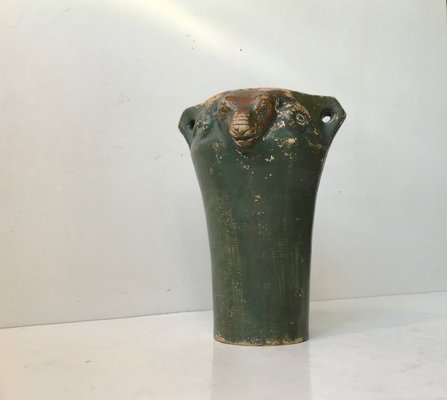 Art Deco Pottery Vase with Ram Heads, 1920s-LCR-922307