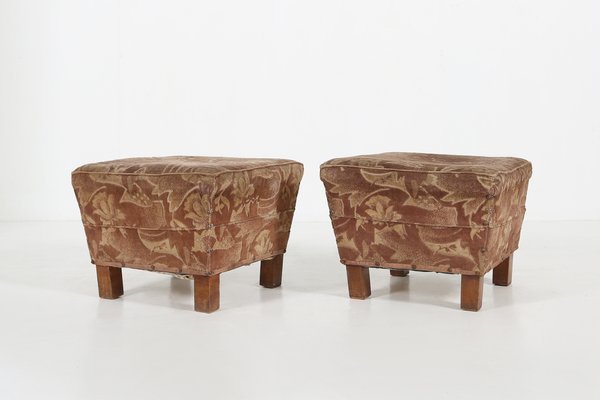 Art Deco Poufs, 1930s, Set of 2-YSY-1140201