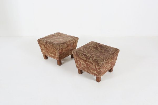 Art Deco Poufs, 1930s, Set of 2-YSY-1140201