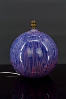 Art Deco Purple Enamel Ceramic Ball Lamp, 1920s-XNH-1804572