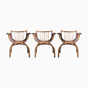 Art Deco Rattan Armchairs, Set of 3-IXL-1445147