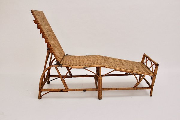 Art Deco Rattan Chaise Lounge from Perret & Vibert, France, 1920s-NB-982664