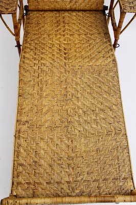 Art Deco Rattan Chaise Lounge from Perret & Vibert, France, 1920s-NB-982664