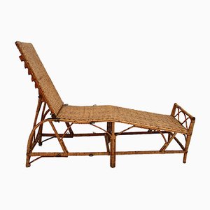 Art Deco Rattan Chaise Lounge from Perret & Vibert, France, 1920s-NB-982664