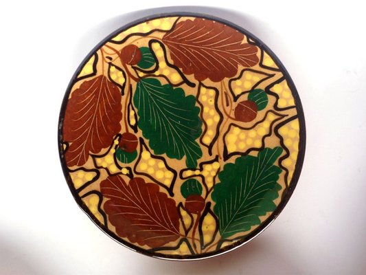 Art Deco RBC Oak Leaf Plates by Bini & Carmignani, 1920s, Set of 6-GKB-841356