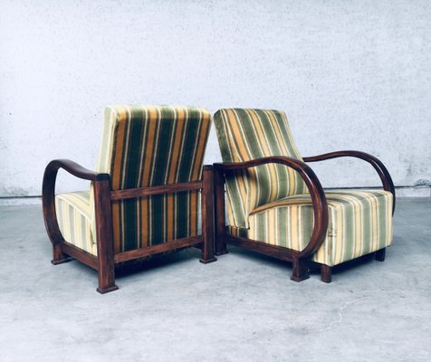 Art Deco Reclining Bentwood Lounge Chairs, 1930s, Set of 2-RQV-944721