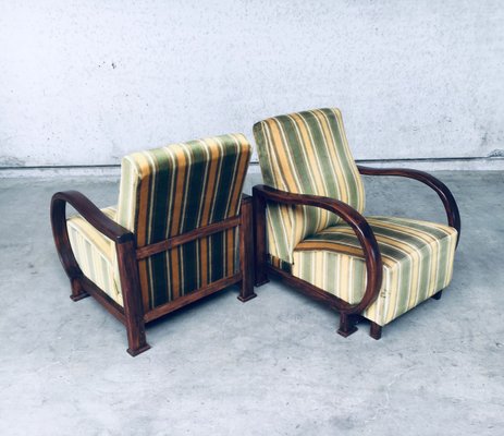 Art Deco Reclining Bentwood Lounge Chairs, 1930s, Set of 2-RQV-944721