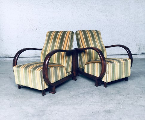 Art Deco Reclining Bentwood Lounge Chairs, 1930s, Set of 2-RQV-944721