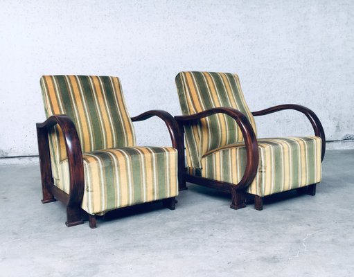 Art Deco Reclining Bentwood Lounge Chairs, 1930s, Set of 2-RQV-944721