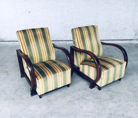 Art Deco Reclining Bentwood Lounge Chairs, 1930s, Set of 2-RQV-944721