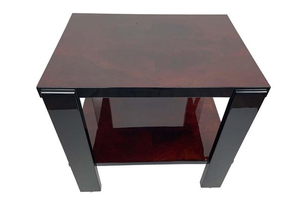 Art Deco Rectangular Side Table in Veneer & Black High-Gloss Lacquer, Paris, 1930s-VMP-1257940