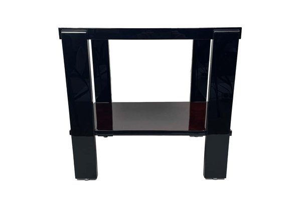 Art Deco Rectangular Side Table in Veneer & Black High-Gloss Lacquer, Paris, 1930s-VMP-1257940