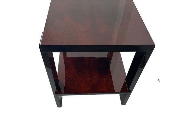 Art Deco Rectangular Side Table in Veneer & Black High-Gloss Lacquer, Paris, 1930s-VMP-1257940