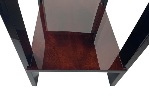 Art Deco Rectangular Side Table in Veneer & Black High-Gloss Lacquer, Paris, 1930s-VMP-1257940