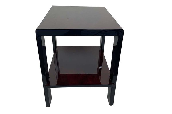 Art Deco Rectangular Side Table in Veneer & Black High-Gloss Lacquer, Paris, 1930s-VMP-1257940