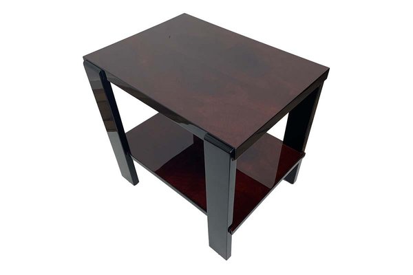 Art Deco Rectangular Side Table in Veneer & Black High-Gloss Lacquer, Paris, 1930s-VMP-1257940