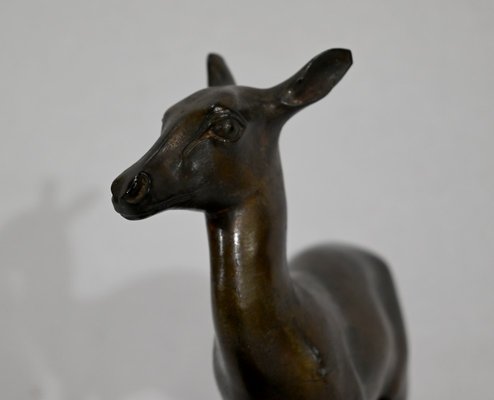 Art Deco Regulation of a Doe Sculpture-RVK-1338282