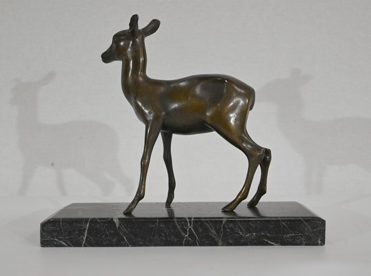 Art Deco Regulation of a Doe Sculpture-RVK-1338282