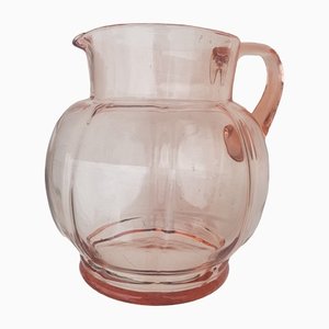 Art Deco Rosaline Glass Pitcher, 1920s-QDP-1367174