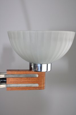 Art Deco Rosewood and Glass Chandelier, 1930s-ZWH-1356708