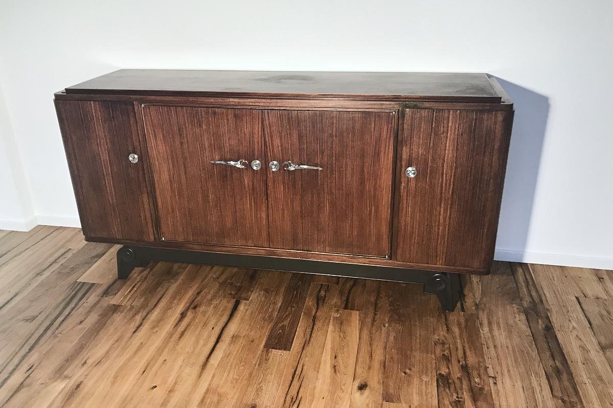 Art Deco Rosewood Sideboard on Foot, France, 1920s