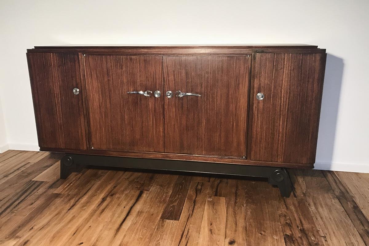 Art Deco Rosewood Sideboard on Foot, France, 1920s