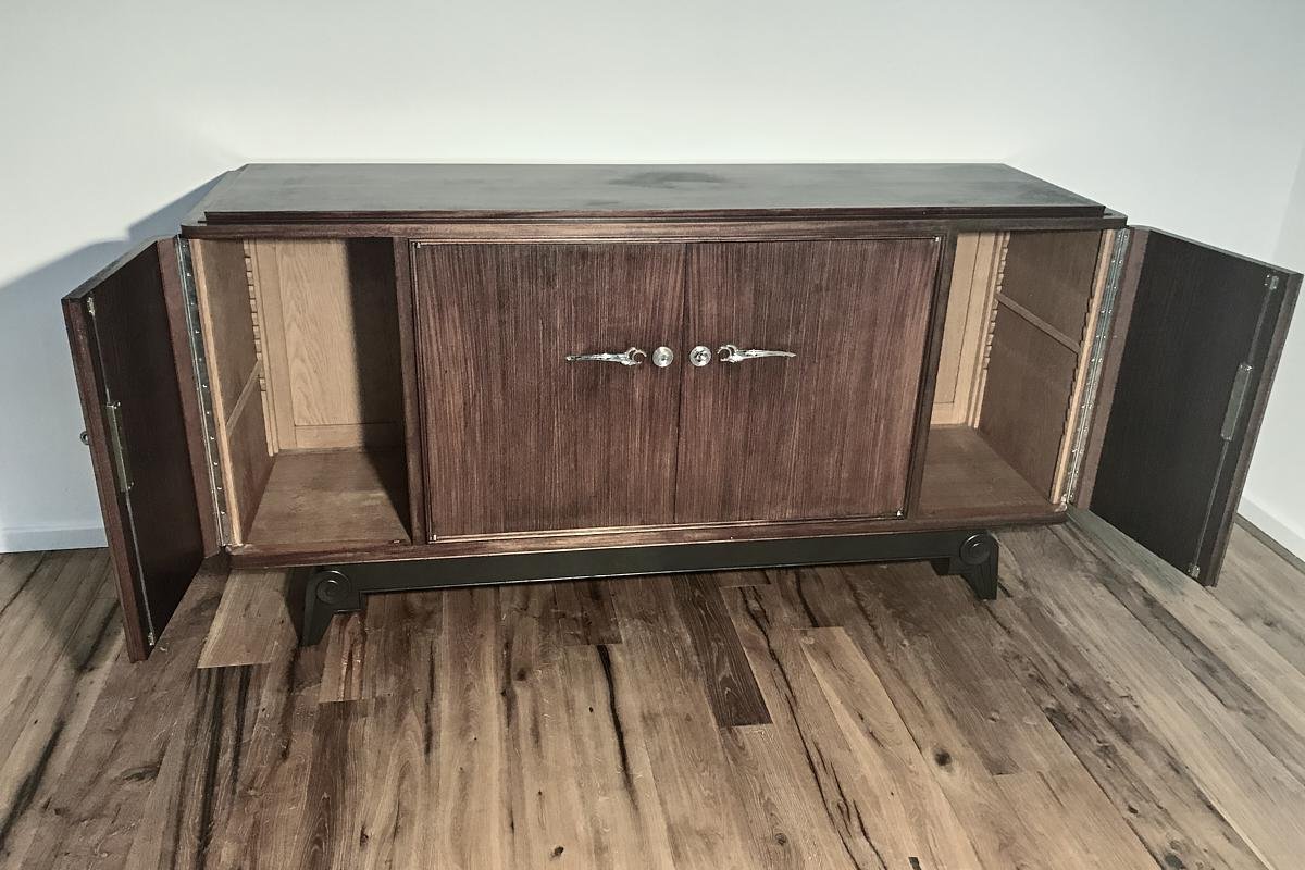 Art Deco Rosewood Sideboard on Foot, France, 1920s