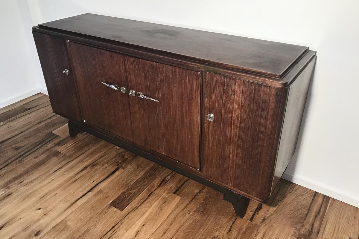 Art Deco Rosewood Sideboard on Foot, France, 1920s