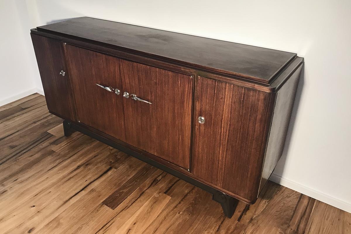 Art Deco Rosewood Sideboard on Foot, France, 1920s