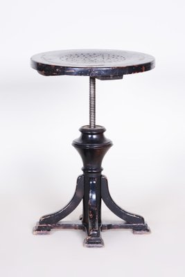 Art Deco Round Black Piano Stool from Thonet, 1920s-WHY-1048900