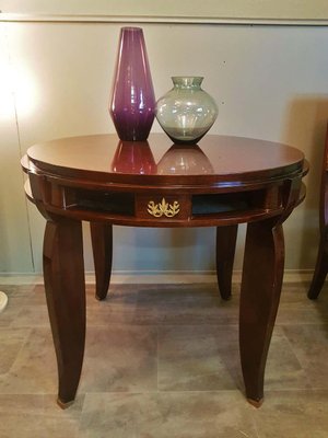 Art Deco Round Center Table by Jules Leleu, France, 1930s-POM-847619