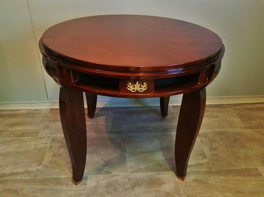 Art Deco Round Center Table by Jules Leleu, France, 1930s-POM-847619