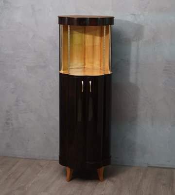 Art Deco Round Macassar Ebony French Dry Bar, 1940s-UH-801989