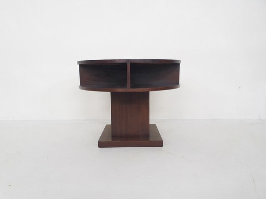 Art Deco Round Mahogany Side Table, the Netherlands, 1930s-ZO-1671637