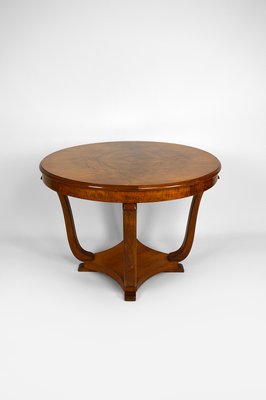 Art Deco Round Pedestal Table in Walnut Veneer, 1930s-XNH-1156338