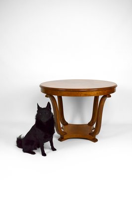 Art Deco Round Pedestal Table in Walnut Veneer, 1930s-XNH-1156338