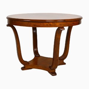 Art Deco Round Pedestal Table in Walnut Veneer, 1930s-XNH-1156338