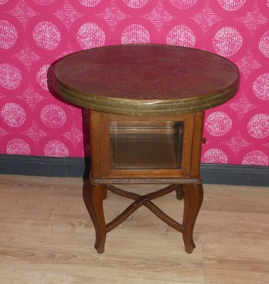 Art Deco Round Side Table in Brass, 1920s-AFE-2028373