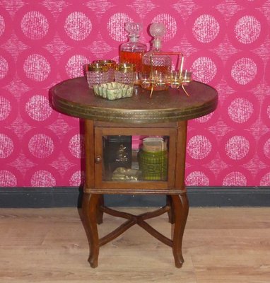 Art Deco Round Side Table in Brass, 1920s-AFE-2028373